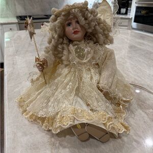 Vintage Grandeur Electric Animated Porcelain Doll Angel Motionette Christmas